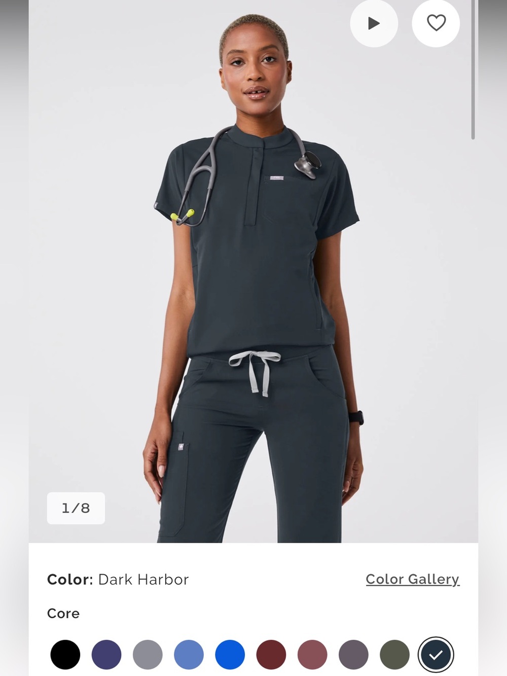 Figs Women's Dark Harbour Scrub Set